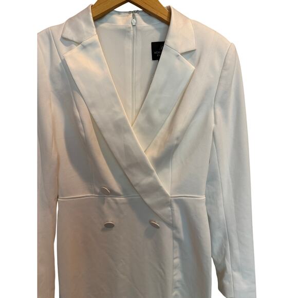 Adrianna Papell Crepe Tuxedo Sheath Dress Women’s Size 2 Ivory Cocktail NWT - Picture 6 of 10